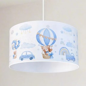 Brilagi - LED detský luster na lanku BOBO 1xE27/60W/230V, priemer 35 cm, modrý/medvedíky