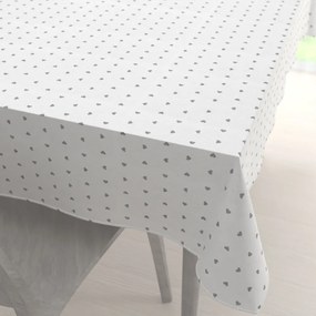 Biante Dekoračný obdĺžnikový obrus Leona LN-008 Sivé srdiečka na bielom 100x140 cm