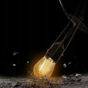 LED vonkajšia dekoratívna reťaz 15xE27/1W/230V 15,94 m IP44 čierna