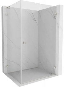 Mexen Lunar-B L pravý výklopný sprchový kút 75 x 70 cm, číre sklo, brúsená oceľ, 832L-075-070-97-00-P