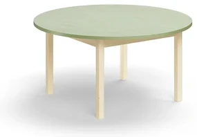 Stôl DECIBEL, Ø1200x590 mm, akustické linoleum, breza/zelenošedá