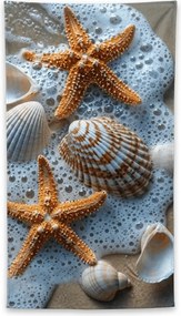 Rýchloschnúca plážová osuška SEA STARS farebná 70 x 140 cm, 100% mikrovlákno