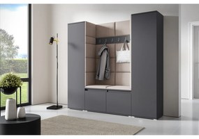 Predsieňová stena AMI 31 Bez zrkadla Grafit Svetlo béžová