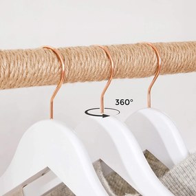 Drevené vešiaky na šaty, sada 20 ks, farba biela a rosegold