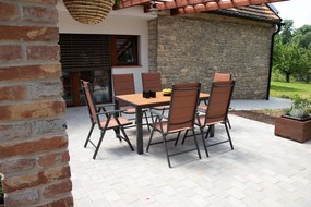 Home Garden Záhradný set Ibiza so 6 stoličkami a stolom 150 cm, antracit/hnedý