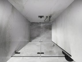 Mexen, Mexen Lunar-F skladacie ľavé sprchové dvere 75 cm, transparentné, brúsený nikel - 836-075-000-97-00-L