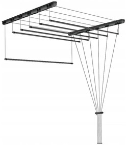 Erga Erga, stropný vešiak na sušenie bielizne 6x140 cm, čierna, ERG-SEP-10SUSSU6PCZ14