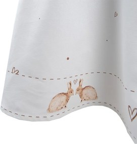 Bavlnený okrúhly obrus s motívom králikov Bunnies in Love - Ø 170 cm