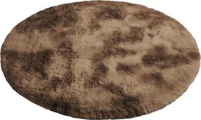 Okrúhly koberec Shaggy Ombre v hnedej farbe – vysoký vlas Rozmer: 80 cm