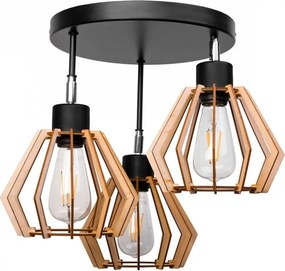 Stropná závesná lampa 3xe27 diamond wood