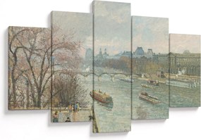 Obraz - Camille Pissarro, The Louvre, Afternoon, Rainy Weather, reprodukcia (150x105 cm)