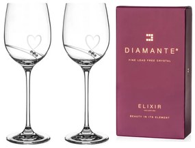 Diamante poháre na biele víno Romance s kamienkami Swarovski 330ml 2KS