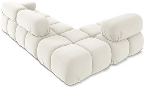 Biela zamatová modulárna rohová pohovka (ľavý roh) Lokua – Makamii