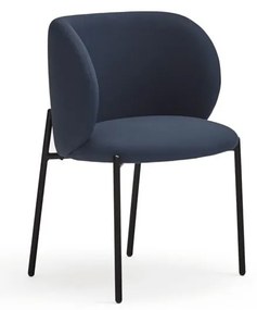 Tmavomodré čalúnené jedálenské kreslá v súprave 2 ks Mogi – Teulat
