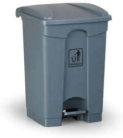 Nášľapný plastový viacúčelový odpadkový kôš, 45 l, sivý
