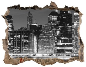 Díra 3D foto tapeta nálepka Manhattan v noci nd-k-94703555