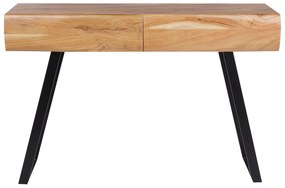 Konzolový stolík z akáciového dreva s 2 zásuvkami svetlé drevo ANTIGO Beliani