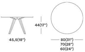 MILANO H44 DIZAJNOVÝ STÔL Ø 80cm