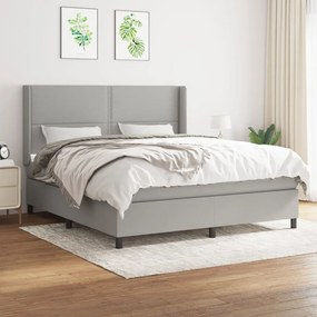 Boxspring posteľ s matracom svetlosivá 100x200 cm látka 3131361