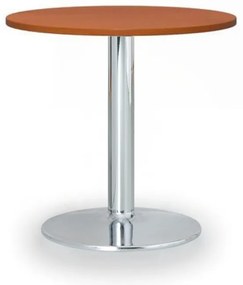 Konferenčný stolík ZEUS II, priemer 60 cm, chrómovaná podnož, čerešňa