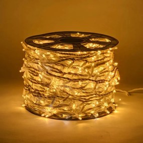 DECOLED LED světelný řetěz 100 m, teple bílá s FLASH, 1000 diod, bílý kabel, IP67, Easy Fix