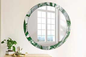 Okrúhle ozdobné zrkadlo Tropické listy fi 90 cm