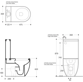 Kerasan Kerasan, FLO WC kombi, spodný/zadný odpad, biela, WCSET11-FLO
