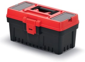 Kufor na náradie 36 × 19,3 × 18,6 cm, organizéry, červená