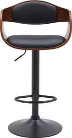 Barová stolička Kingston B - koženka, čierny rám - orech/čierna