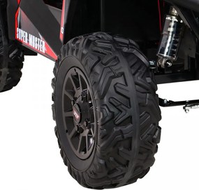 Ramiz Buggy UTV Off-roader pre deti Červená + diaľkové ovládanie + nosič batožiny + pomalý štart + EVA + MP3 LED