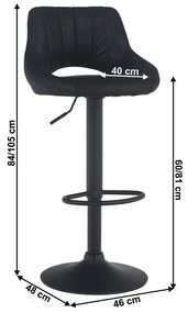 Tempo Kondela Barová stolička, čierna látka s efektom brúsenej kože, LORASA
