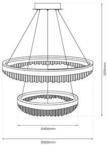 Závesné LED svietidlo Preciosa, 2x LED 85w, 4000k, g