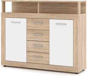 Komoda Luna 119 cm dub Sonoma/bílá II