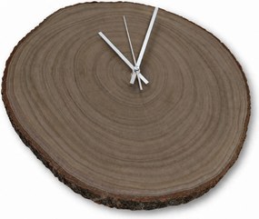 Drevené hodiny z prírodného plátu s kôrou | KORA: Amber - 3072 26-29 cm 4806-115490 KOR002-29-AMBER