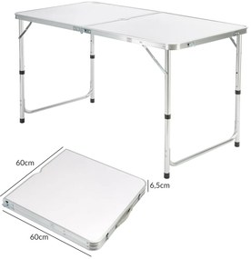 InternetovaZahrada Kempingový set 5-dielny - biely