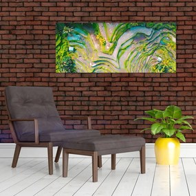 Obraz ryžových polí z vtáčej perspektívy (120x50 cm)