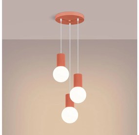 Sollux SL.1755 - Luster na lanku HALO 3xG9/8W/230V pr. 25 cm ružová