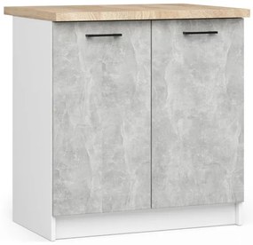 Spodná kuchynská skrinka s doskou OLIWIA S80 biela / betón