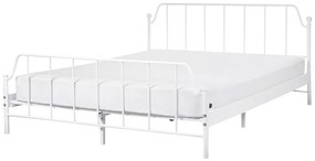 Kovová posteľ 160 x 200 cm biela MAURESSAC Beliani