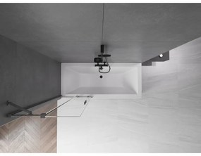 Mexen Velar, 2-krídlová posuvná vaňová zástena 75 x 150 cm, 8mm číre sklo, grafitová matná, 896-075-000-01-66