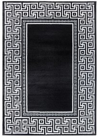 Ayyildiz, Kusový koberec Parma 9340 black, 80x300, čiernobiela, chodba / predsieň