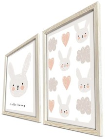 Detské obrázky v súprave 2 ks 38x53 cm Hello Bunny – Wallity