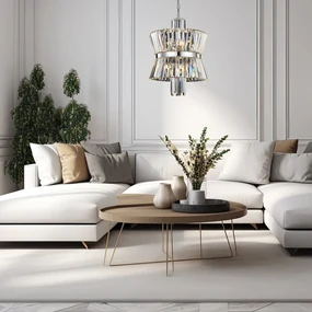 Luster Aurelia, 1x krištáľové/chrómové kovové tienidlo, (fi 42cm), ch