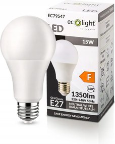 ECOLIGHT LED žiarovka - E27 - 15W - 1350Lm - neutrálna biela 4000K 230V