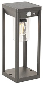 Vonkajšia stojaca lampa tmavosivá 25 cm so stmievateľným svetlom a senzorom na solár - Sonne