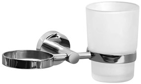 BISK Erga FOR YOU, dvojitý pohár na zubné kefky, chrómová, ERG-01175
