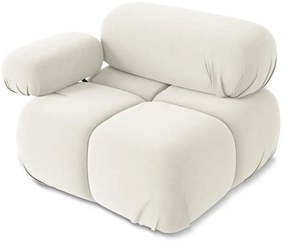 Biely zamatový modul pohovky (ľavý roh) Lokua – Makamii