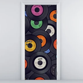 Fototapeta na dvere - Hudobné gramofónové dosky (95x205cm)