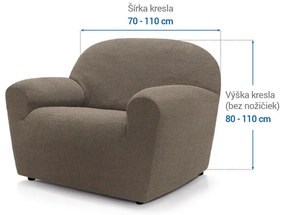 Super strečové poťahy HARMONIA oriešková kreslo (š. 70 - 110 cm)
