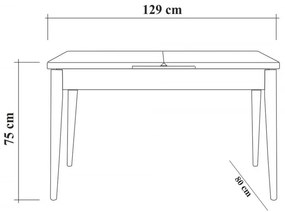 Jídelní rozkládací stůl Vina 129/163 cm borovice atlantská